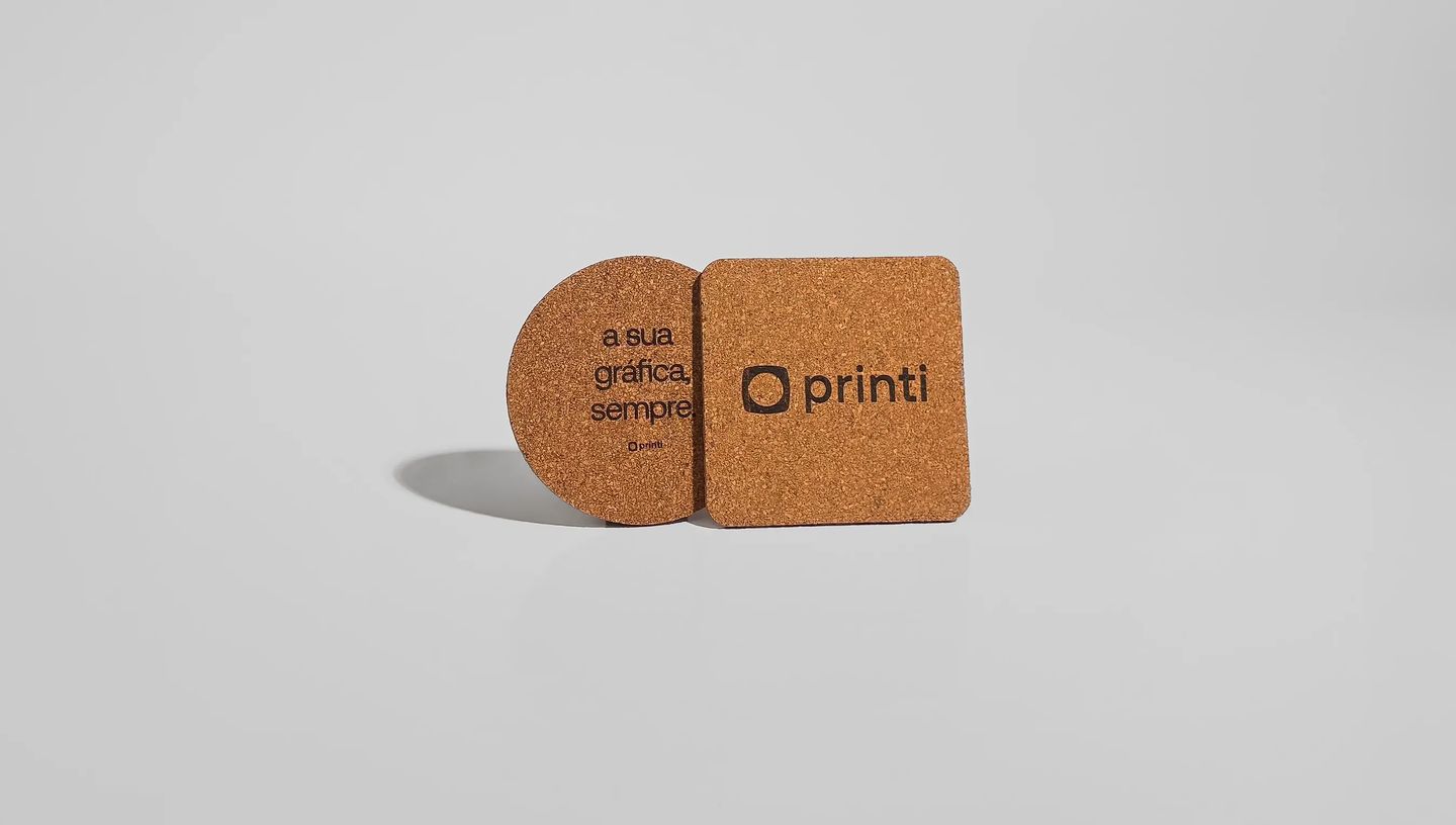 Porta copo em cortiça da Printi