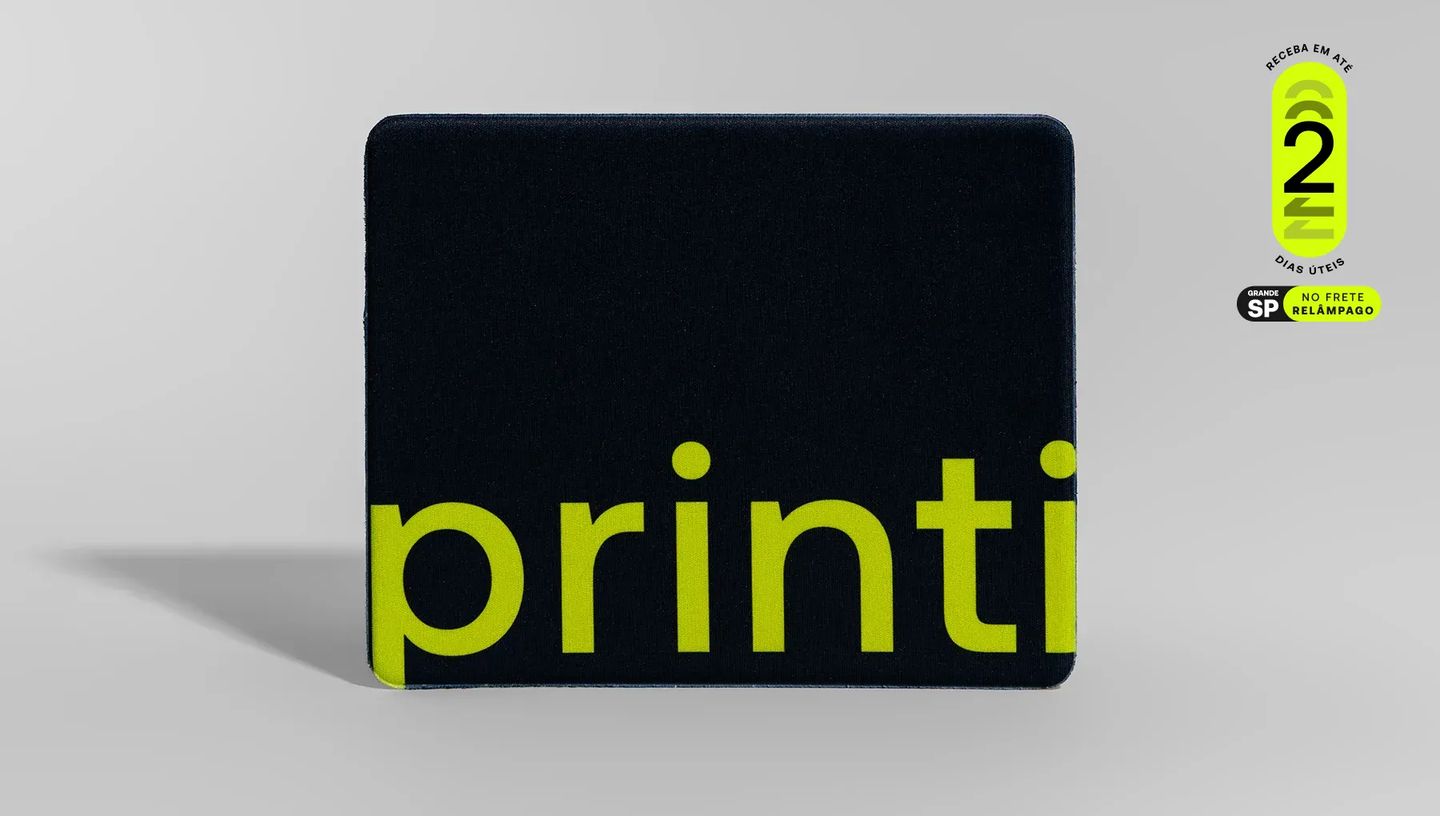 Mouse pad personalizado retangular com selo de entrega rápida Printi em até 2 dias úteis para São Paulo e Grande SP.