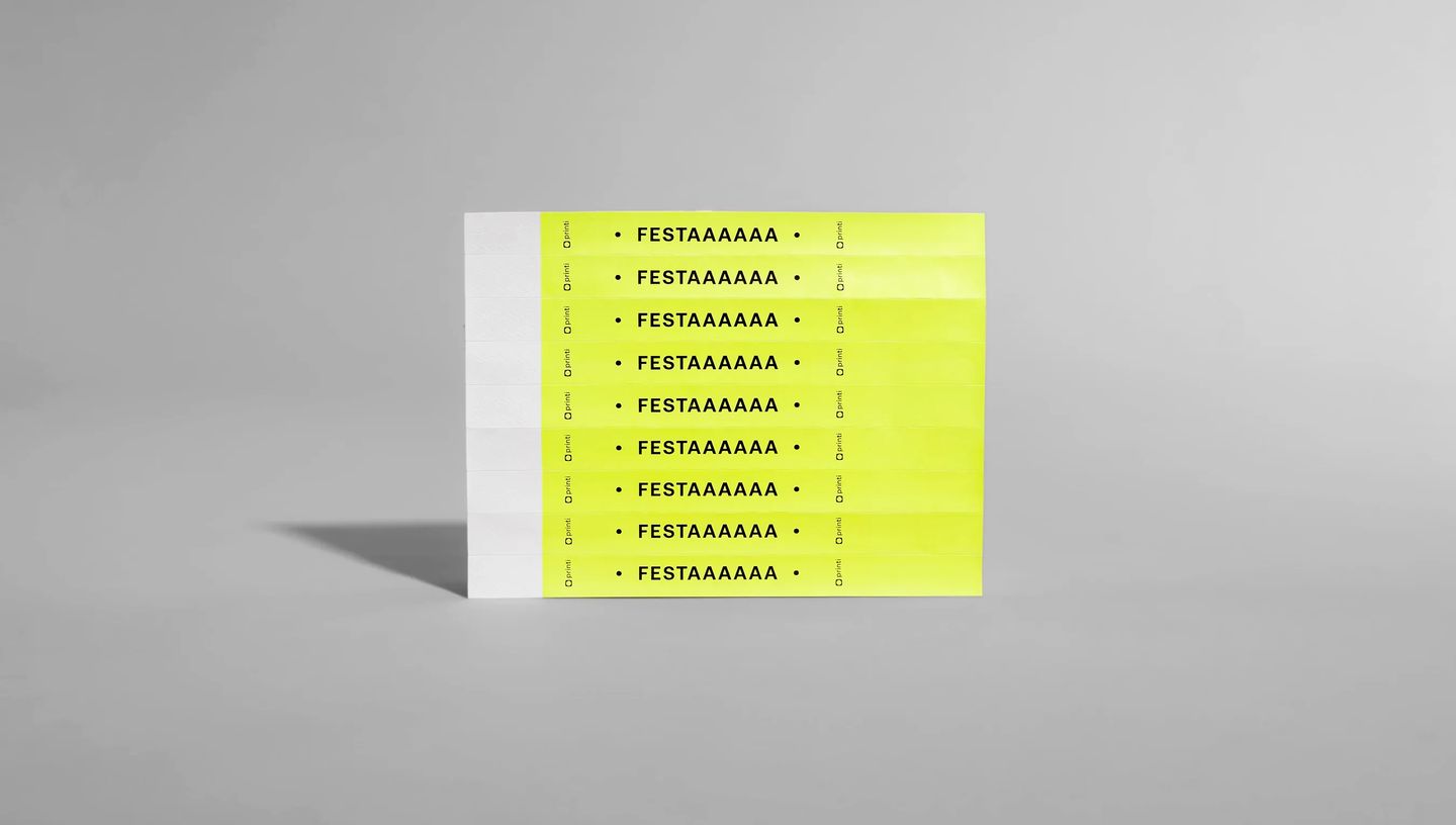 Pulseiras de identificação personalizadas para eventos, festas e controle de acesso.