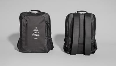 Mochila Notebook 15.6 Bangkok preta frente e verso