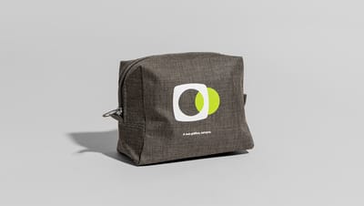 Necessaire personalizada Aruba com logo da Printi.