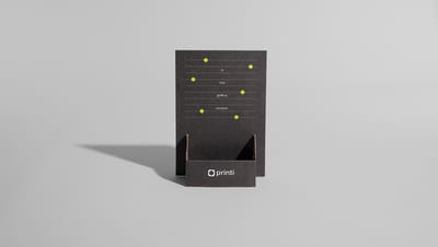Display take one personalizado na cor preta.