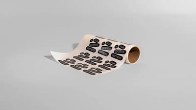 Bobina de adesivo quadrado com hot stamping