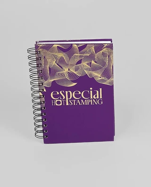 Agenda permanente com toque de hot stamping que transmite profissionalismo com brilho.