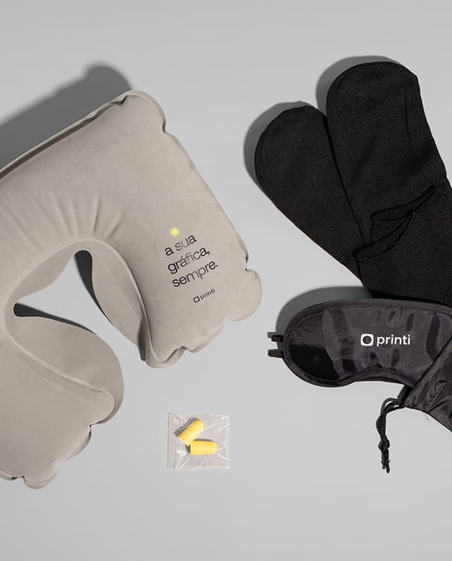 Kit Viagem personalizado com sua identidade visual. Ideal para brindes e divulgação.