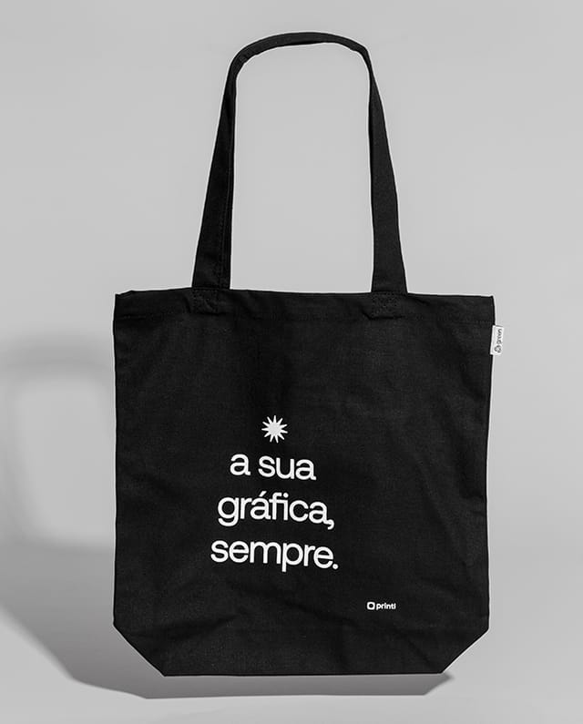 Sacola em Algodão Reciclado personalizado com sua identidade visual. Ideal para brindes e divulgação.