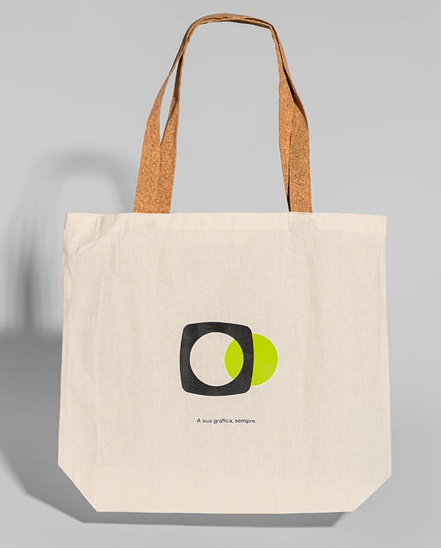 Ecobag Algodão com Alça Cortiça personalizado com sua identidade visual. Ideal para brindes e divulgação.