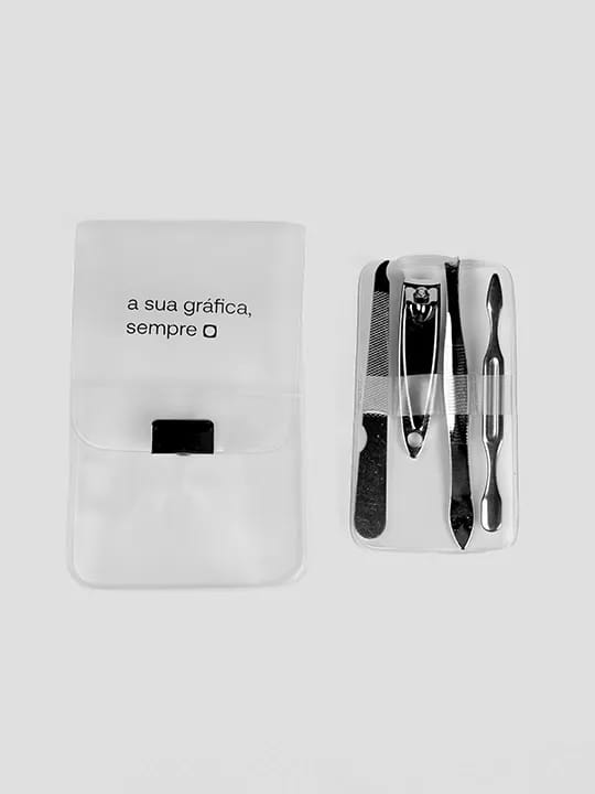 Personalize seu kit de manicure com sua marca ou identidade visual. Uma opção prática para brindes, eventos, ações promocionais e presentes.