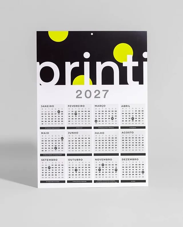 Calendário de Parede Básico 2027