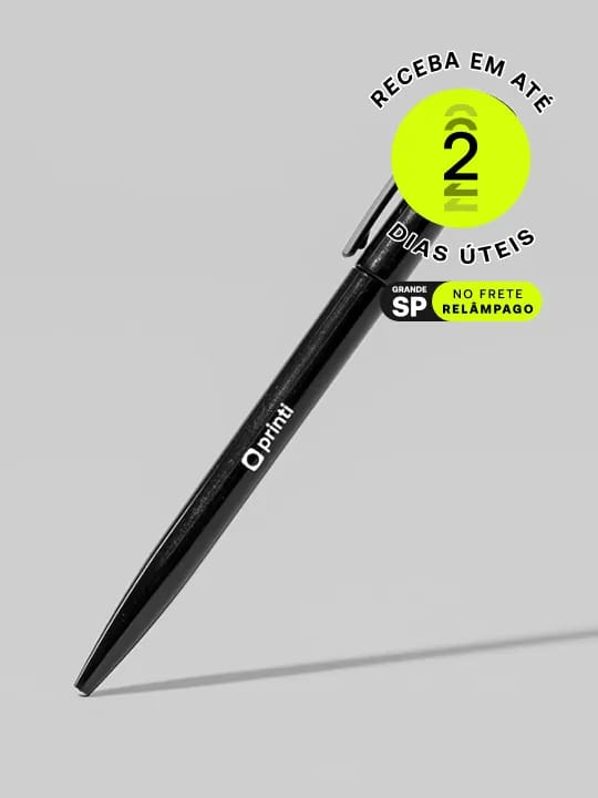 Caneta Plástica Sally: prática e personalizável, ideal para ações promocionais e eventos, destacando sua marca com eficiência.