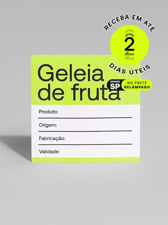 Etiquetas personalizadas duráveis em vários tamanhos e materiais, ideais para identificação e promoção de marca na Printi.