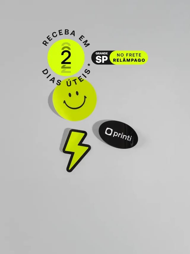 Personalize adesivos com sua arte para identificar produtos, valorizar embalagens ou divulgar sua marca. Conte com alta qualidade, excelente acabamento e produção ágil na Printi.
