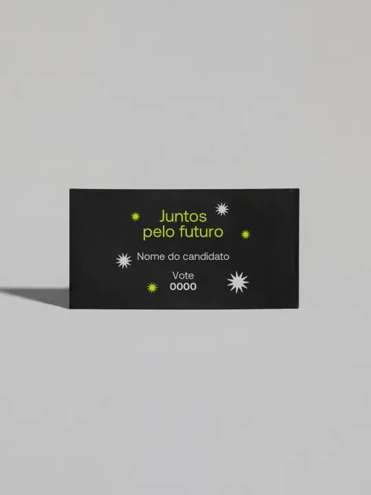 Cartões de visita eleitorais personalizados para candidatos, com impressão de alta qualidade e entrega rápida para campanhas políticas.